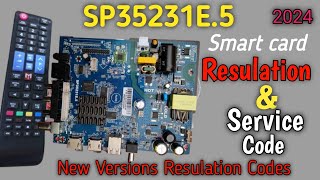 SP35231E5 Resulation amp Service Codes how to install new card in led tv sp35231e5resulation [upl. by Archangel]