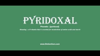 pyridoxal Pronounce pyridoxal with Meaning Phonetic Synonyms and Sentence Examples [upl. by Seiter]