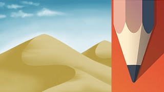 How to draw desert dunes with Autodesk Sketchbook Mobile [upl. by Eeliah]