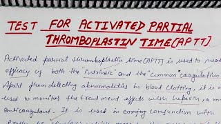 Activated Partial Thromboplastin Time APTT [upl. by Notxed]