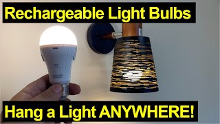 BoRccdit Rechargeable LED Light Bulb Doesnt Need Wiring Use Anywhere homehack lighthack [upl. by Julienne]