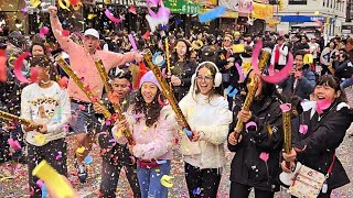 Chinese New Year Firecrackers Crowds and Lion Dances In Chinatown NYC 🐲Lunar New Year NYC LIVE [upl. by Eahsram]