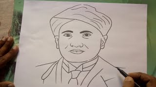 How to draw C V Raman  2 Minutes drawing Sir C V Raman [upl. by Annaed803]