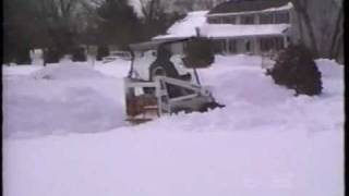 MINI BOBCAT SKID STEER PLOWING SNOW [upl. by Novad]