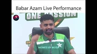 Babar Azam live singing performance in press cofrerence billo baggay billay [upl. by Euqinue735]