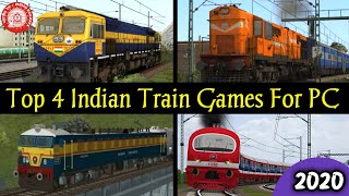 🔥 Top 4 Indian Realistic Train Games For PC  With High Graphics [upl. by Ahouh]