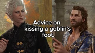 Gale vs Astarions Advice on Kissing a Goblins Foot  Baldurs Gate 3  Dark Urge Choice Too [upl. by Riada]