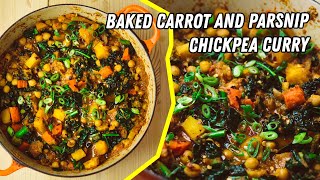 Vegan Baked Carrot And Parsnip Chickpea Curry [upl. by Aderb]