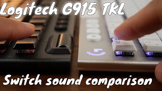 Logitech G915 TKL switch sound test and key actuation differences GL Clicky vs GL Tactile [upl. by Gildea]