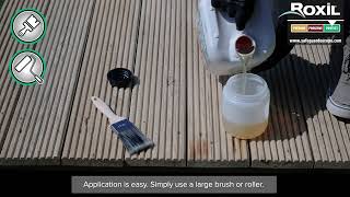 How to oil wooden decking  Roxil Enhanced Decking Oil [upl. by Cirdor]