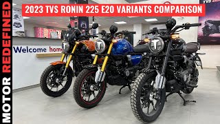 2023 TVS Ronin 225 E20 All Variants Comparison  Price Mileage amp Features [upl. by Rawdin]