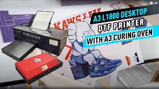 A3 L1800 Desktop DTF Printer with A3 Curing Oven [upl. by Anomer733]