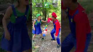 もしもマリオの世界に入ったら？ピーチ姫を助けて！🍑Balloon Popping Challenge 実験道場 happydojo [upl. by Tadeo921]