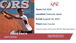 Jorge Prats  Fall 25 Mens Tennis Recruiting Video [upl. by Faun61]