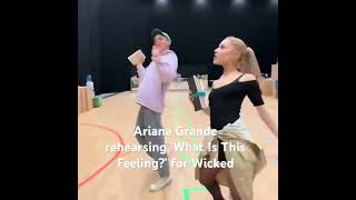 Ariana Grande rehearsing What Is This Feeling shorts arianagrande wicked film musical movie [upl. by Fawcette582]