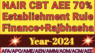 AEE 70 CBT 2024 by NAIRLDCE AEE Exam 2024Establishment finance amp Rajbhasha QampA [upl. by Dodie]