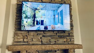 TV Mounting on Brick Fireplace with CordsWires Concealed [upl. by Cody359]