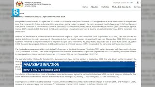 Malaysia’s inflation rose 19 percent in October 2024 [upl. by Orodoet]