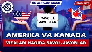 AMERIKA VA KANADA VIZALARI HAQIDA SAVOL JAVOBLAR [upl. by Elyrpa318]