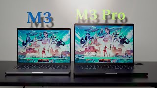 M3 vs M3 Pro MacBook Pro Gaming Test  Fortnite Minecraft Combat Master Fishing Planet [upl. by Enajaras]