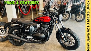 New Jawa 42 FJ Deep Black Matte Red Full Review ✅ New Features amp Updates ❤️ 2024 Jawa 42 [upl. by Wallford]