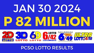 Lotto Result January 30 2024 9pm PCSO [upl. by Krystle]