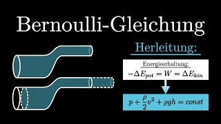 Herleitung der BernoulliGleichung EINFACH erklärt Strömungsmechanik [upl. by Jovita910]