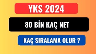 ÜNİVERSİTE YKS 2024 80 BİN KAÇ NET KAÇ SIRALAMA OLUR [upl. by Sinnard]