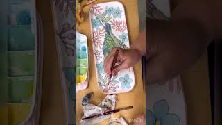 Painting on clay with Amaco and Mayco underglazes painting potterytutorial [upl. by Llerreg]