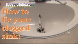 How to fix your clogged bathroom sink with a coat hanger  Repair your sink fast and easy way [upl. by Anahsor908]