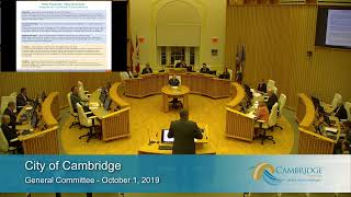 City of Cambridge General Committee  October 1 2019 [upl. by Yenhpad]