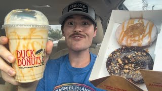 Duck Donuts ChocoCoconut Caramel Donut Bourbon Apple Bliss Donut and Caramel Apple Pie Shake [upl. by Michey897]