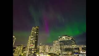 【4K】G5 Geomagnetic Storm Aurora From CityView [upl. by Zima]