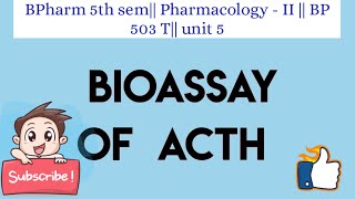 Bioassay of ACTH adrenocorticotrophic hormone [upl. by Daisi442]