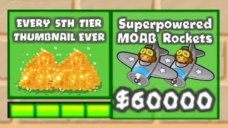 5th Tier Upgrades Mod  SUPERPOWERED MOAB Rockets Bloons TD Battles 5th Tier Towers BTD Battles [upl. by Senior]