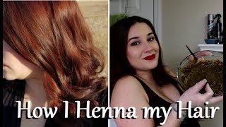 How I Henna My Hair  Light Mountain Red on Medium Dark Brunette Hair [upl. by Ahsinam]