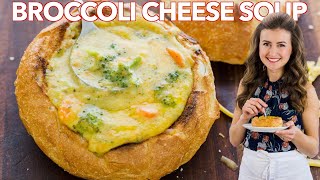 Easy BROCCOLI CHEESE SOUP Recipe  PANERA Broccoli cheddar soup copycat [upl. by Sezen]