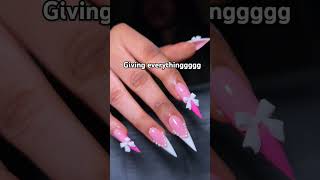 Pink stiletto 💅youtubeshorts nailinspo youtube naildesigns [upl. by Namlas408]