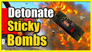 How to Detonate Sticky Bomb in GTA 5 Online on Foot or Vehicle Fast Tutorial [upl. by Niahs]