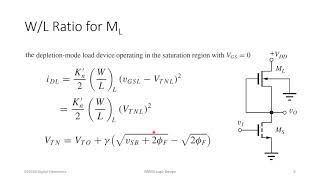 L08 NMOS inverter with a Depletion Load [upl. by Odanref]