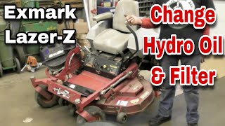 How To Change The Hydraulic Oil and Filter On An Exmark LazerZ  with Taryl [upl. by Garlinda352]