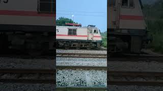 Erode WAP7 with Nagercoil Gandhidham express arrives at Surathkal railway station [upl. by Atlante395]