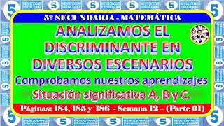 5º SecundariaFunción cuadráticasituación significativa A B y C  Semana 12Parte 01 [upl. by Boff]