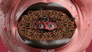 ASMR Mouth Treatment Animation  ASMR Maggot and Creepy Crawlies Removal [upl. by Laughry]