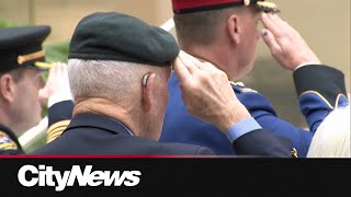 Remembrance Day brings hundreds to City Hall in Edmonton [upl. by Luz529]