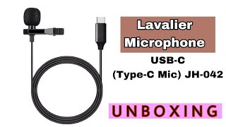 Unboxing Lavalier Microphone USBC TypeC Mic JH042  TECHNO [upl. by Erbua]