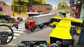 When the truck was taking a turn it hit the school bus 🤬 truckgames truckmastersindia indiantruck [upl. by Bessie735]