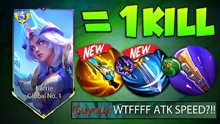 NEW META‼️ KARRIE NEW ABNORMAL BURST DAMAGE BUILD AND EMBLEM FOR 2024 THEY THINK IM USING CHEAT😱 [upl. by Enileve]