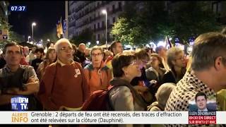 Catalogne  des milliers de personnes ont poursuivi cette nuit leur mobilisation à Barcelone [upl. by Irej]