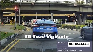 8apr2024 SHA4144S ComfortDelGro Taxi hyundai ioniq fail to conform to red light signal [upl. by Nella]